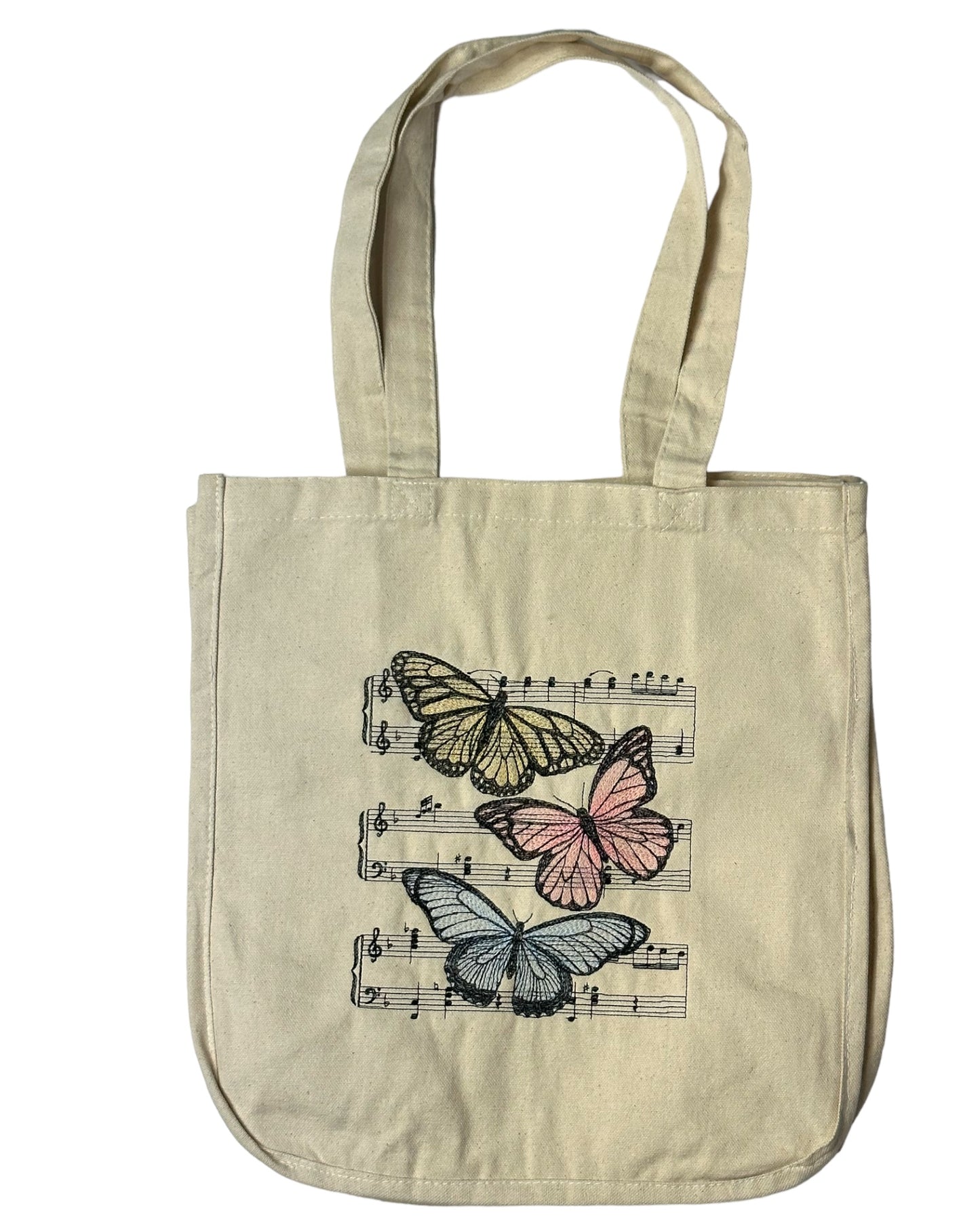 Butterflies & Musical Notes Tote Bag