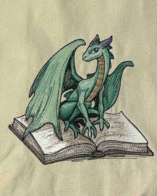 Dragon and Book Tote