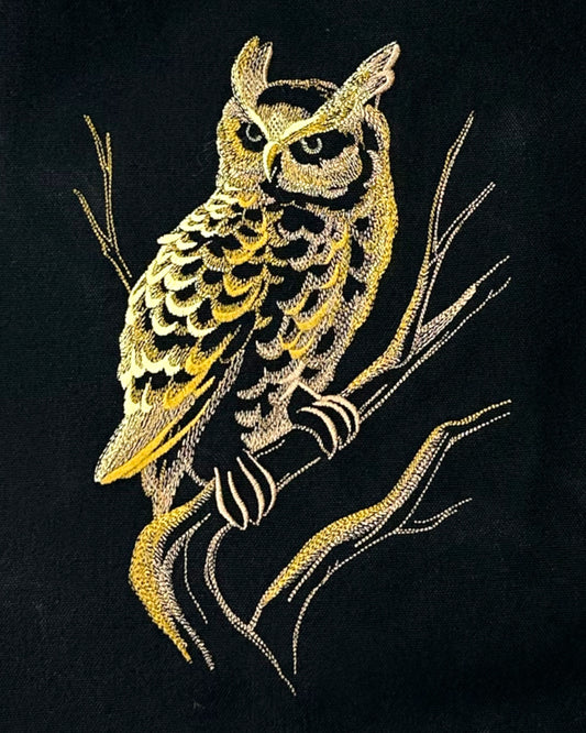 Night Glimmer Owl Tote Bag
