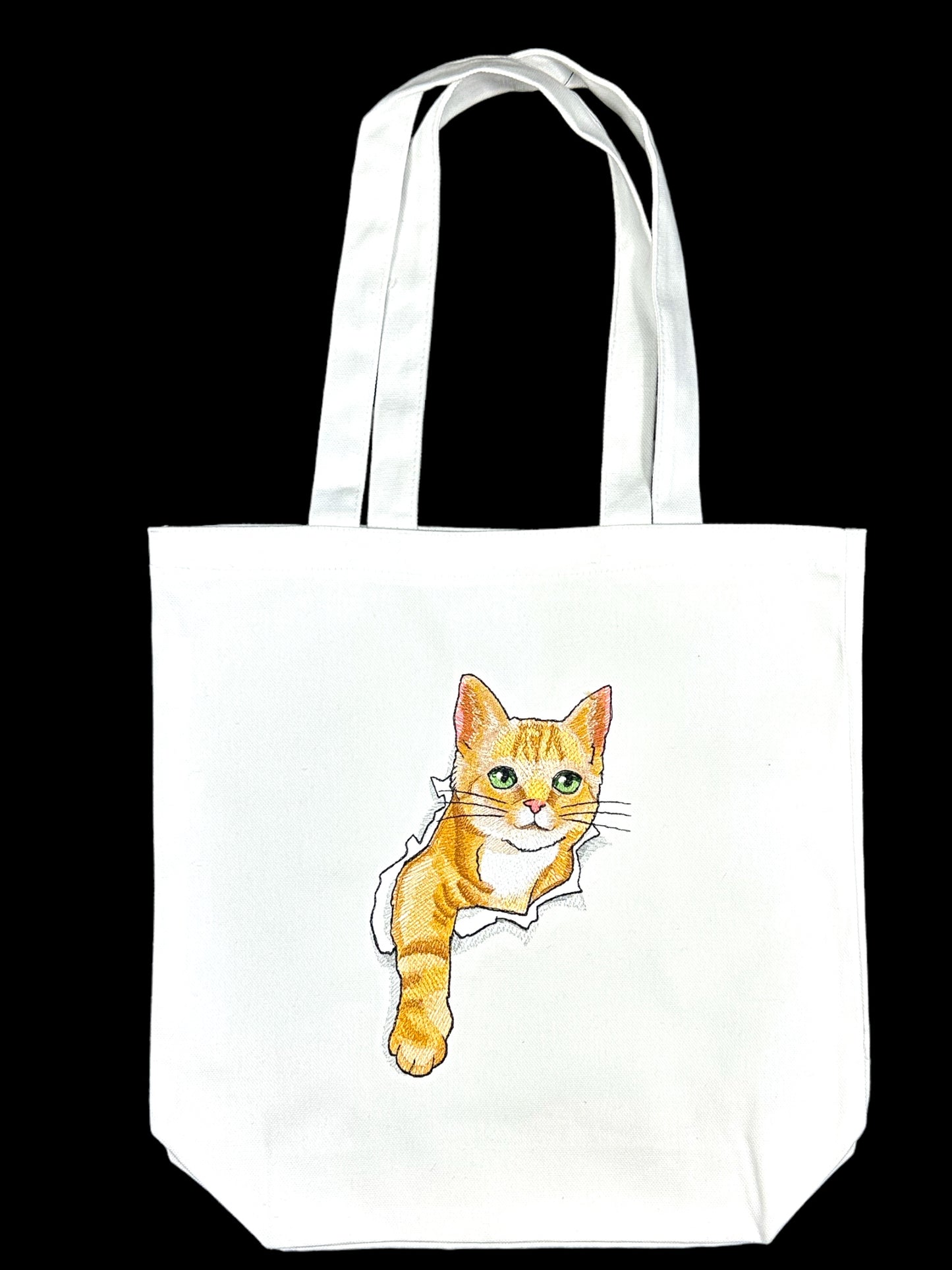 Cat Breaking Through Tote Bag