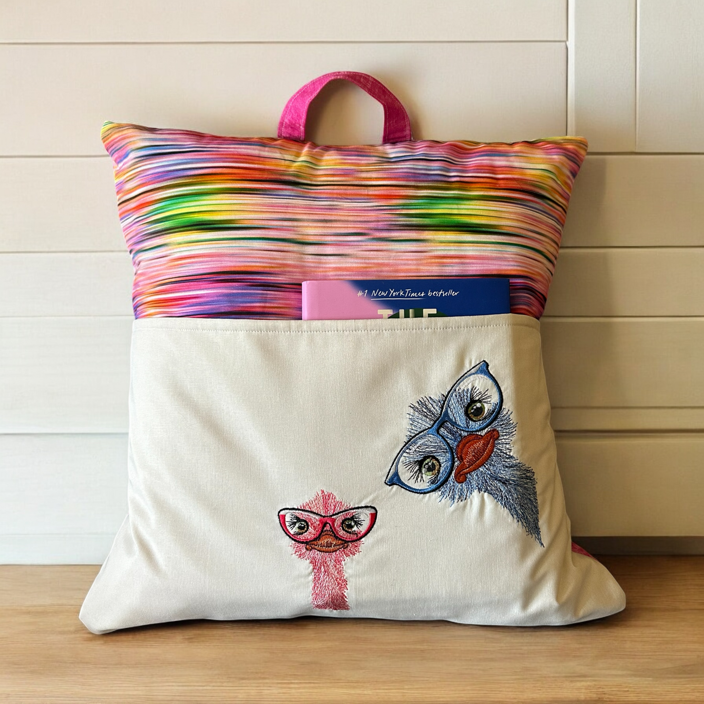 Hand Reading Pillow - Eye Glass Wearing Ostriches