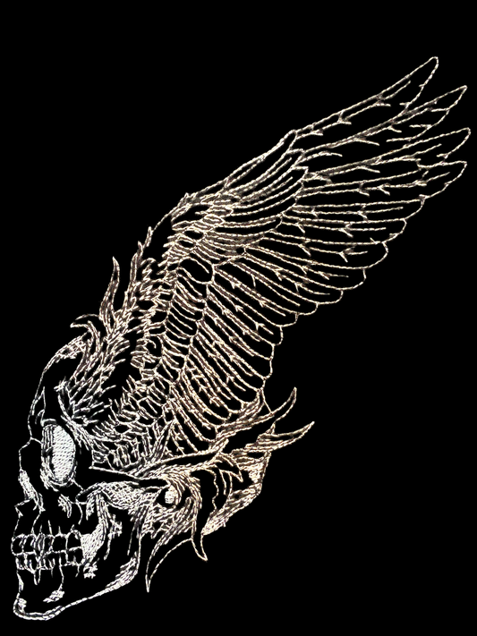 Skull profile wings t-shirt