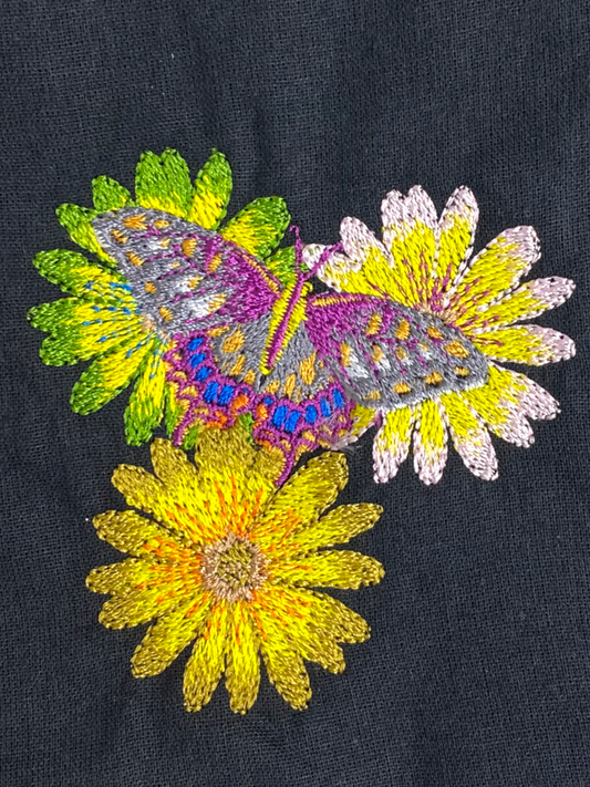 Butterfly and daisies bandana