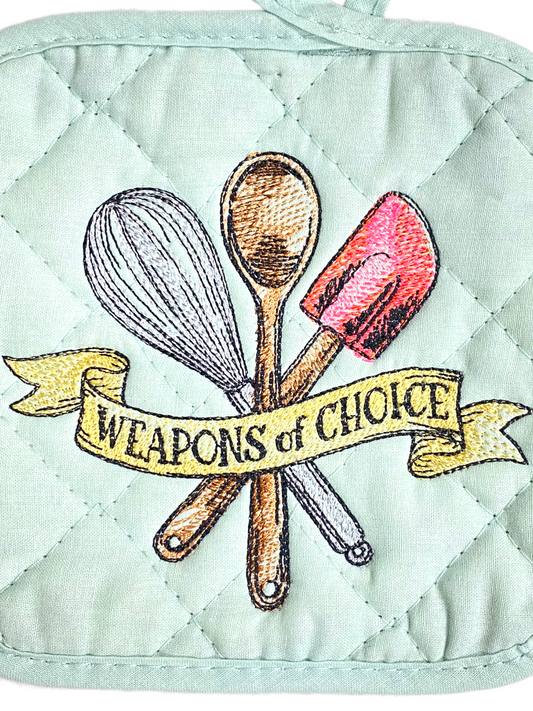 "Weapons of Choice" potholder