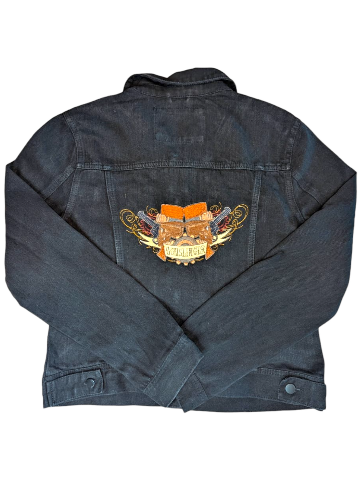 Gunslinger skull denim jacket