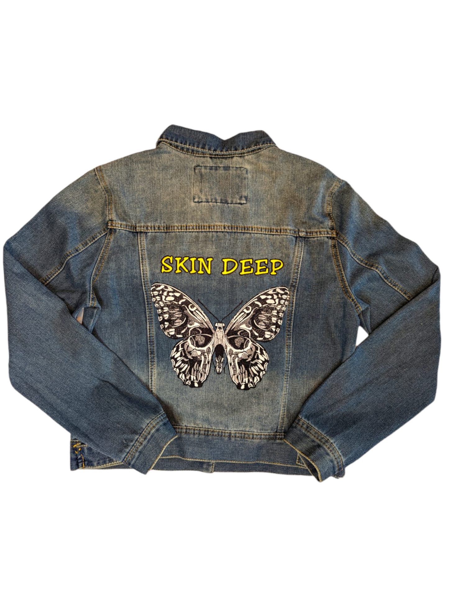 Denim Jacket - Butterfly Skull - Skin Deep