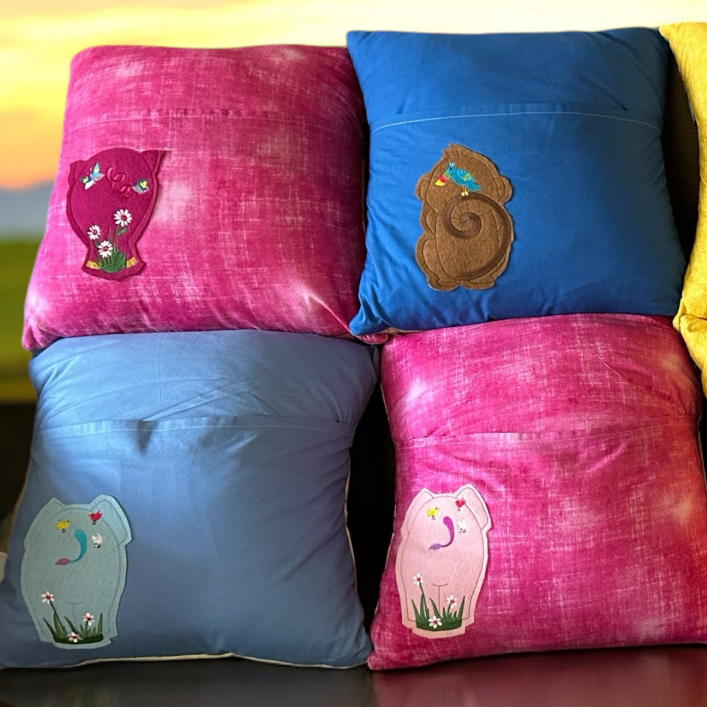 Handcrafted Reading Pillows - Animal Appliques