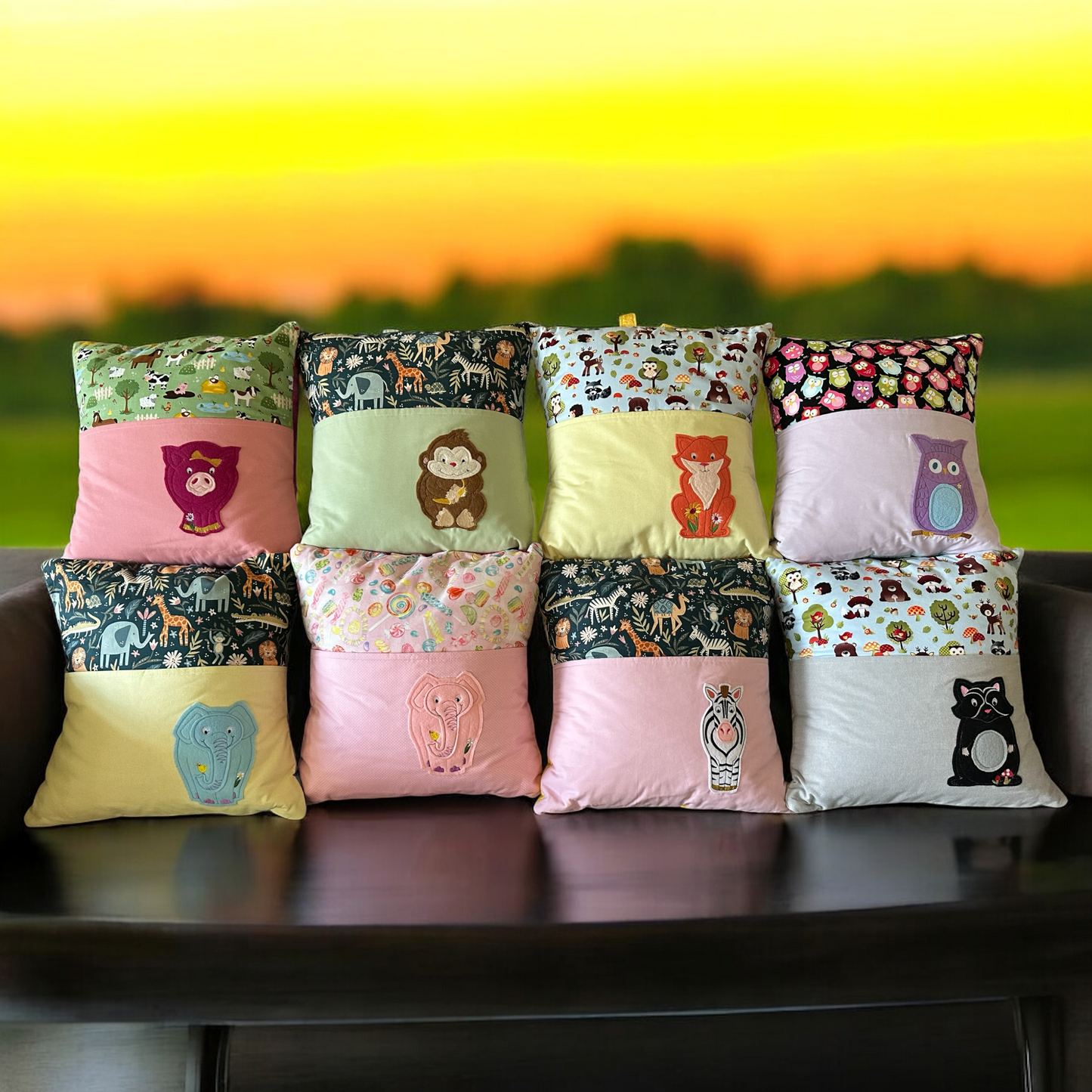 Handcrafted Reading Pillows - Animal Appliques