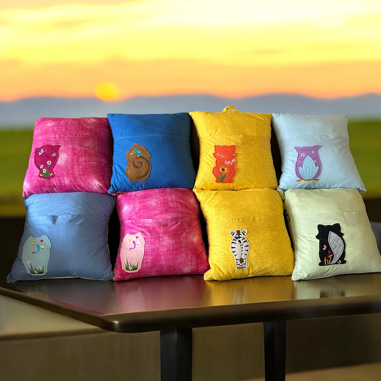 Handcrafted Reading Pillows - Animal Appliques