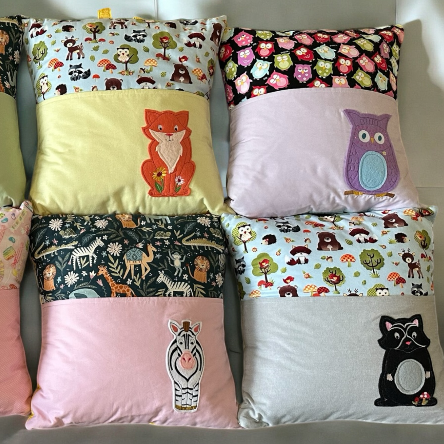 Handcrafted Reading Pillows - Animal Appliques