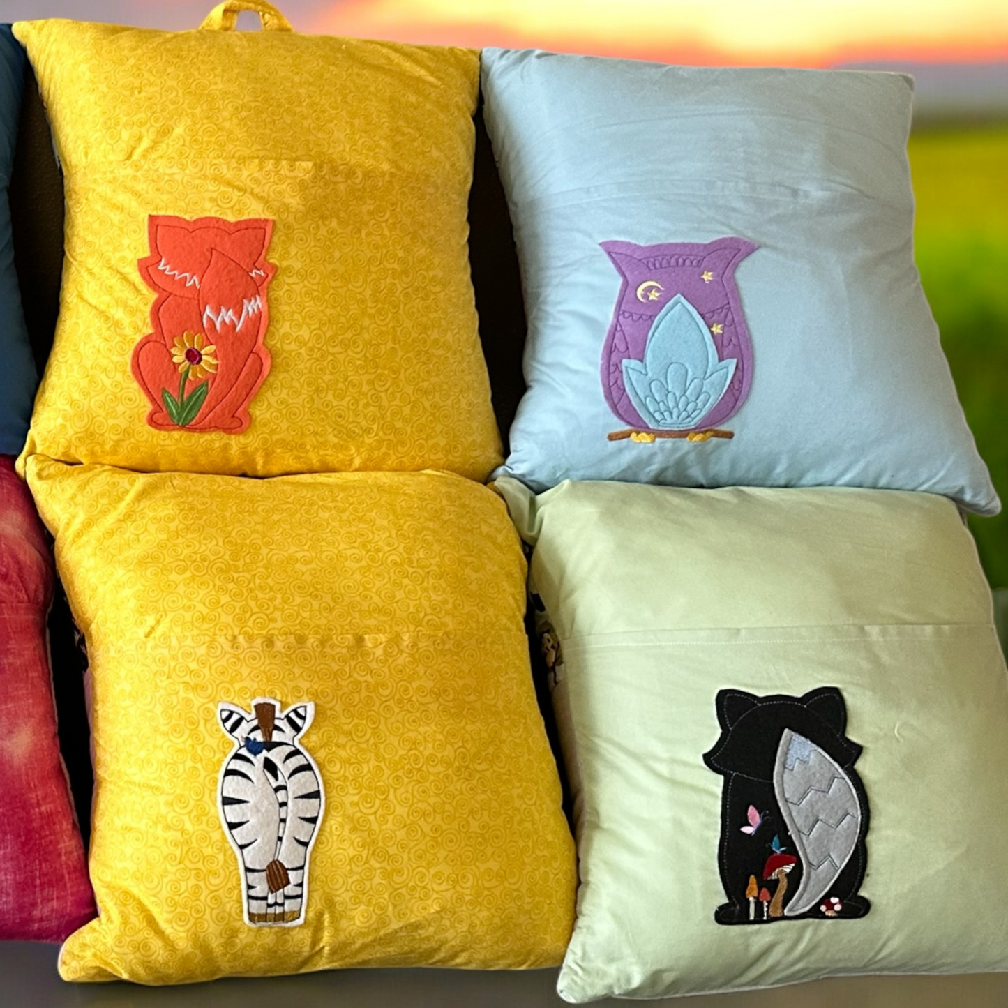Handcrafted Reading Pillows - Animal Appliques