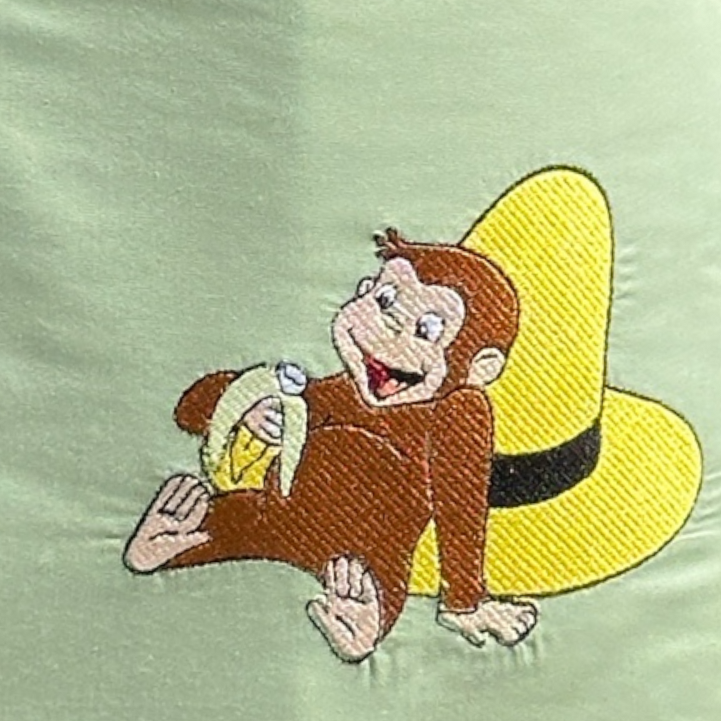 Handcrafted Reading Pillow - Monkey and Big Yellow Hat