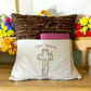 Handcrafted Reading Pillow - Cross with Inspirational Sayings