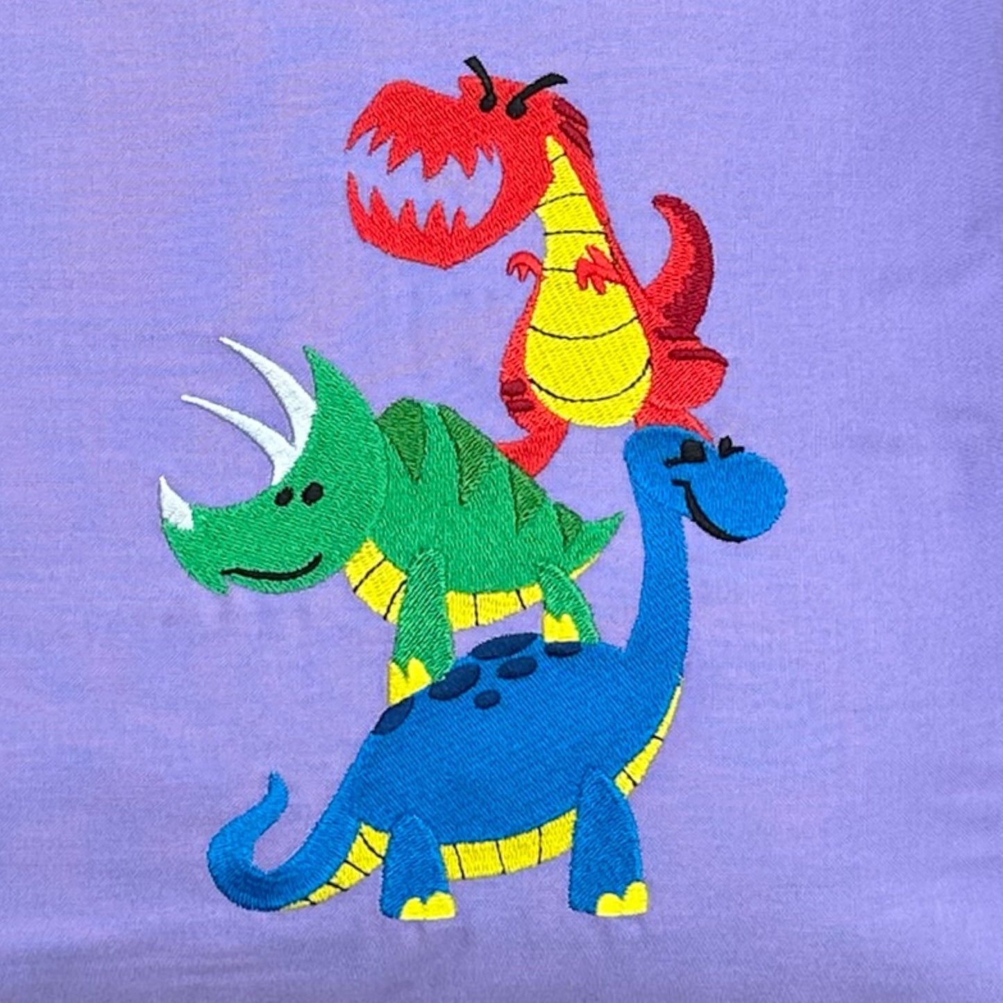 Handcrafted Reading Pillow - Dinosaur Stacked