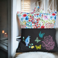 Handcrafted Reading Pillow - Bird Butterflies Floral