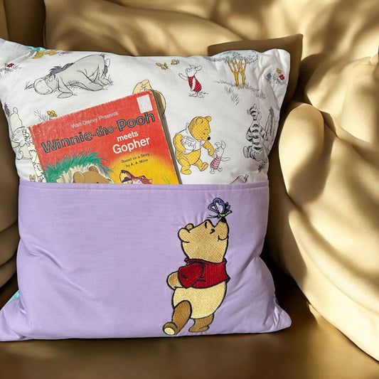 Handcrafted Reading Pillow - Bear with Butterfly