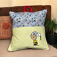 Handcrafted eading Pillow - Boy And His Dog