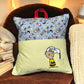 Handcrafted eading Pillow - Boy And His Dog