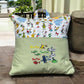 Handcrafted Reading Pillow - Yellow Green Red Blue Fishes
