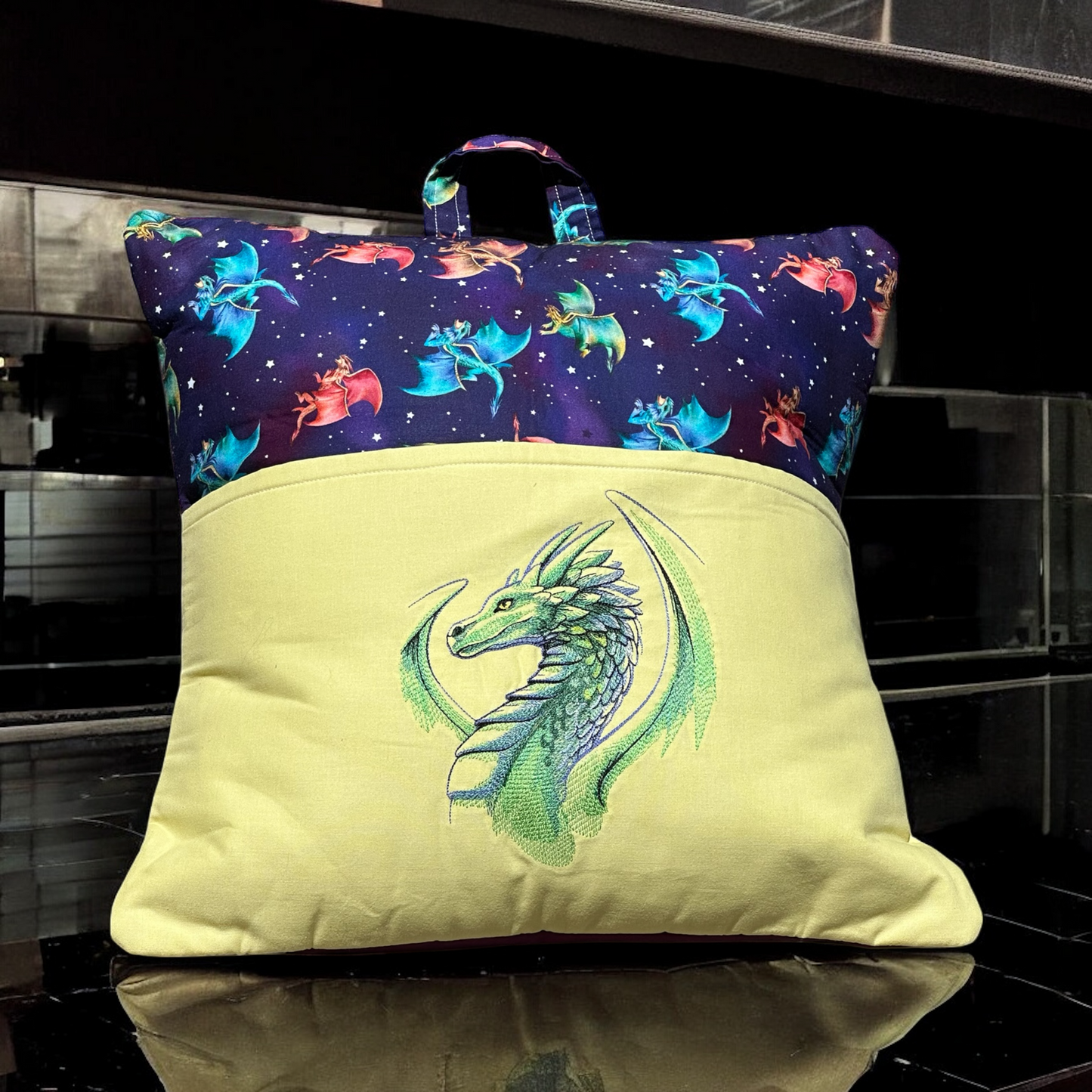 Handcrafted Reading Pillow - Fantasy Dragon