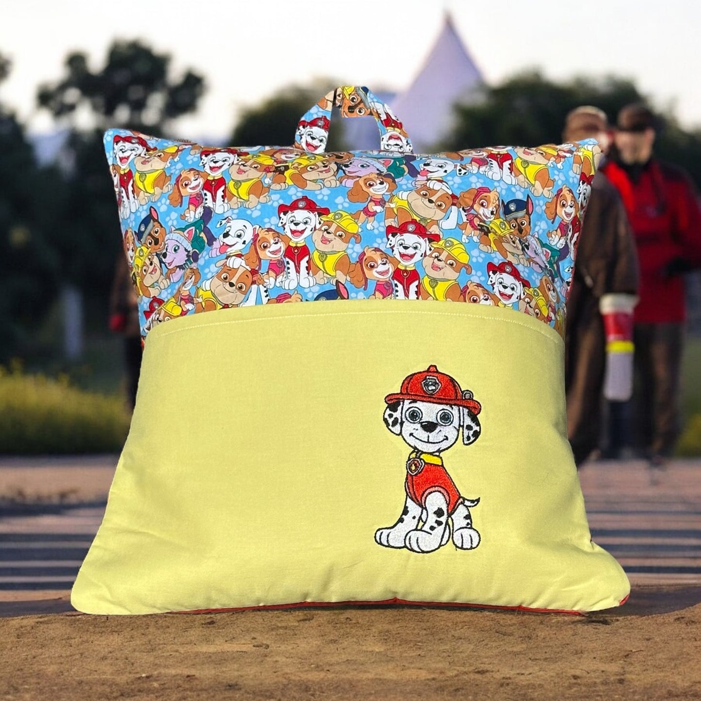Handcrafted Reading Pillow - Firefighter Pup