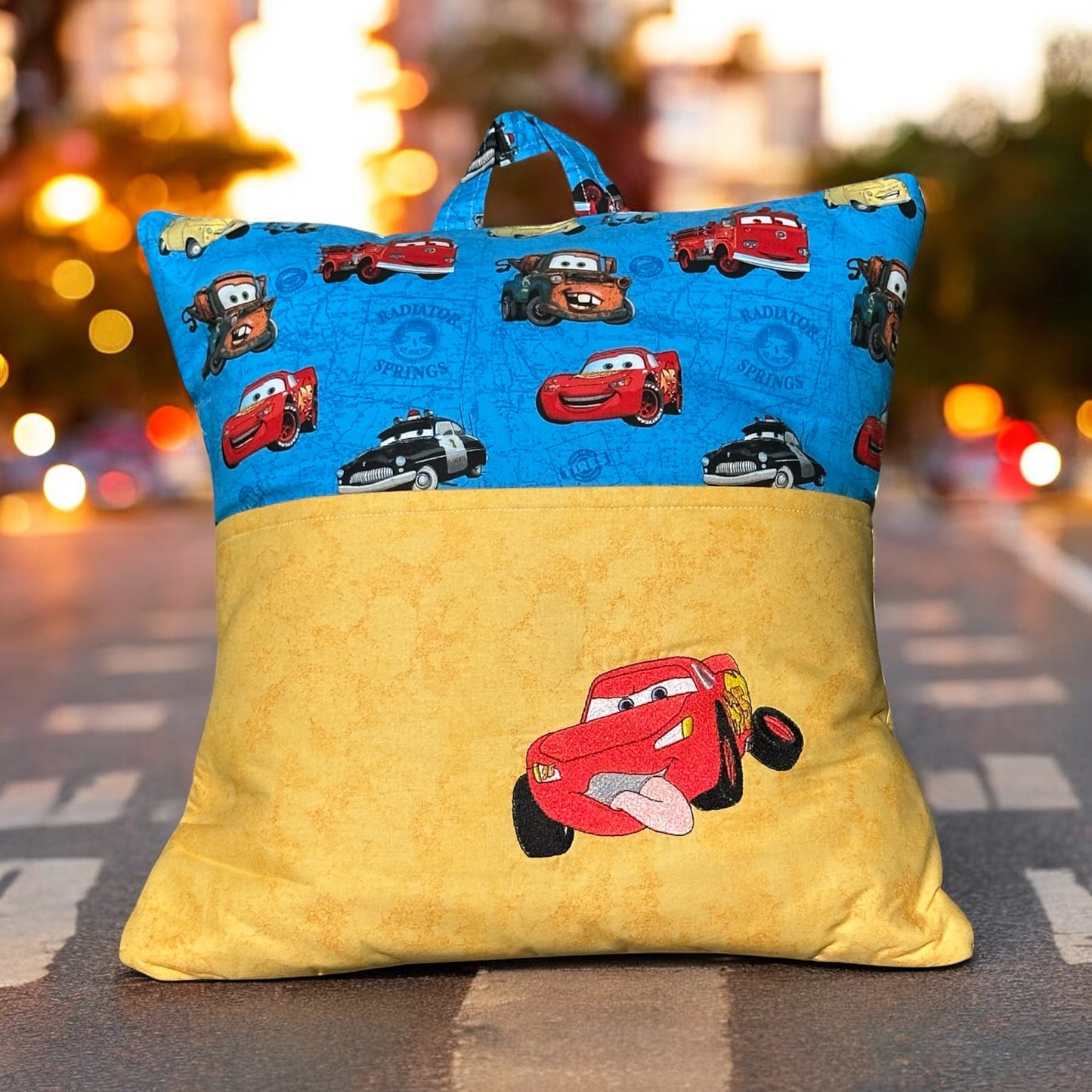 Handcrafted Reading Pillow - Car