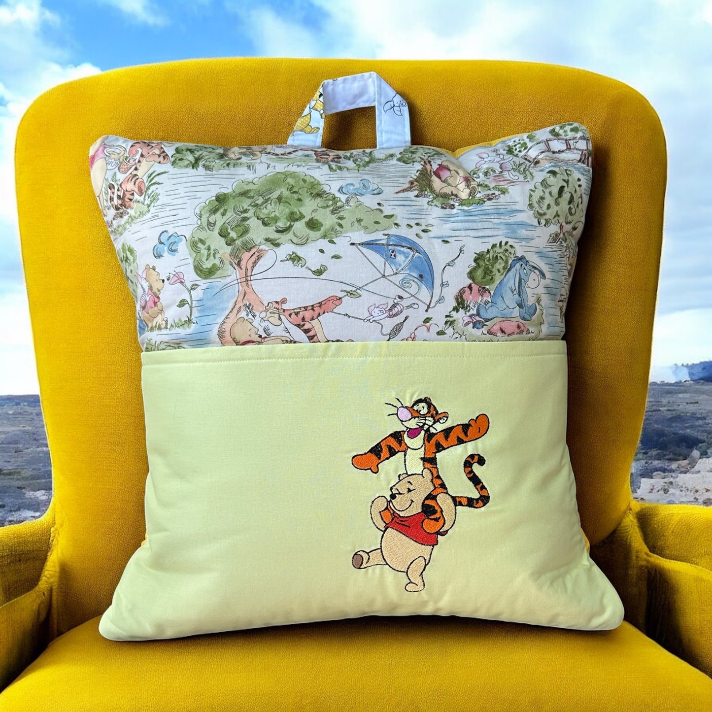 Handcrafted Reading Pillow - Bear and Tiger
