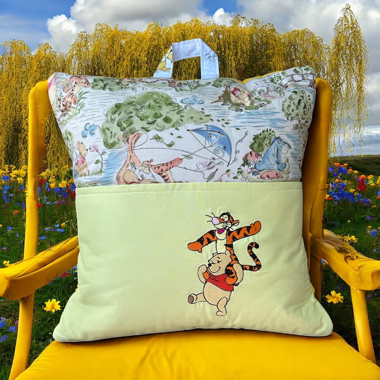 Handcrafted Reading Pillow - Bear and Tiger
