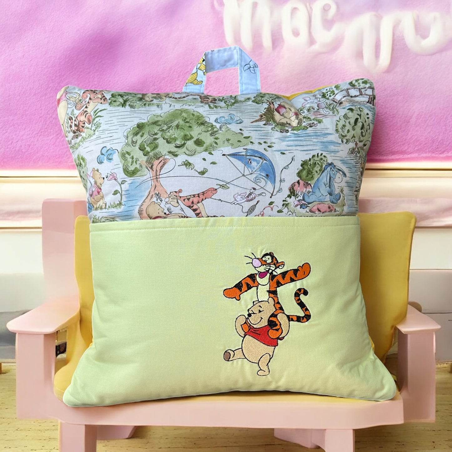 Handcrafted Reading Pillow - Bear and Tiger