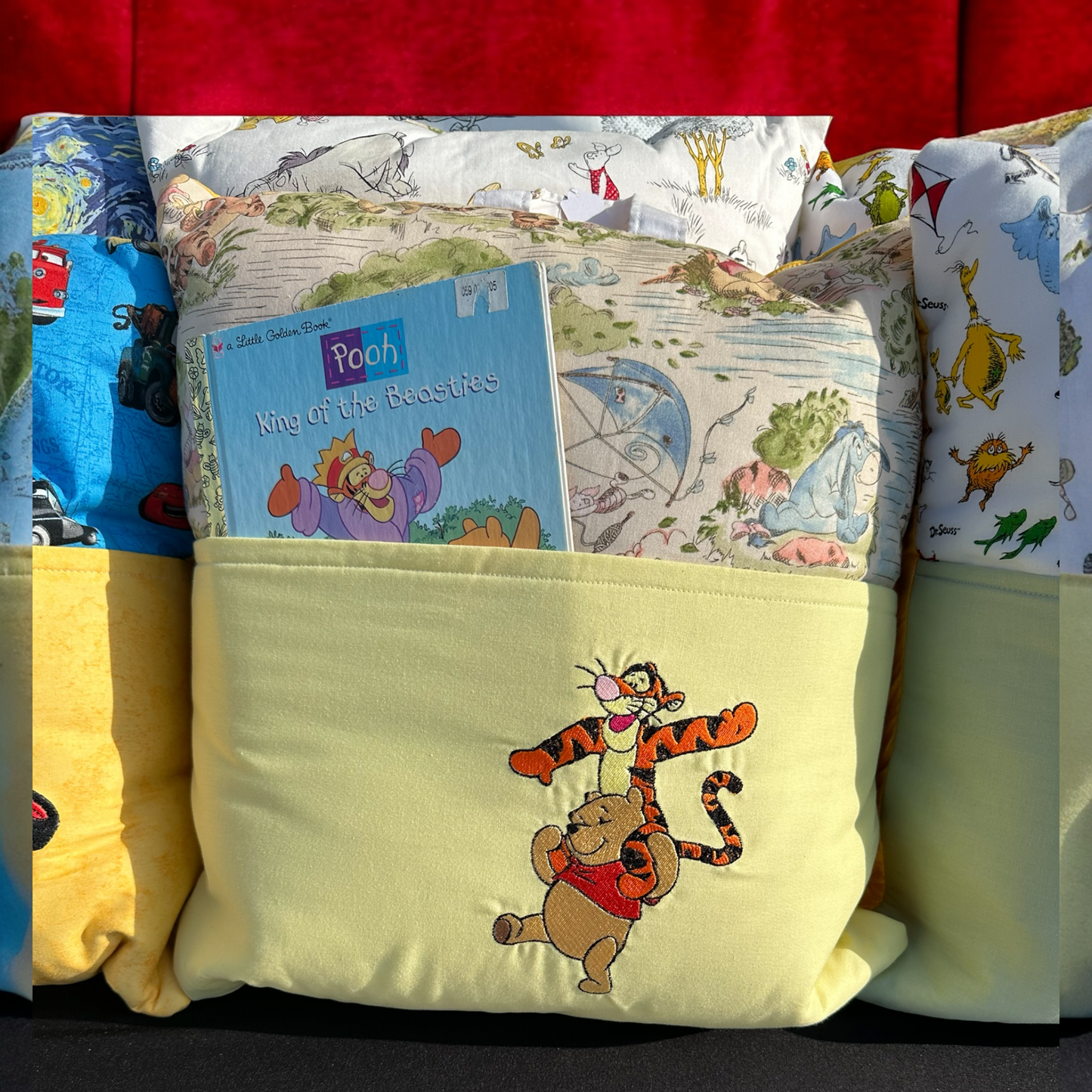 Handcrafted Reading Pillow - Bear and Tiger