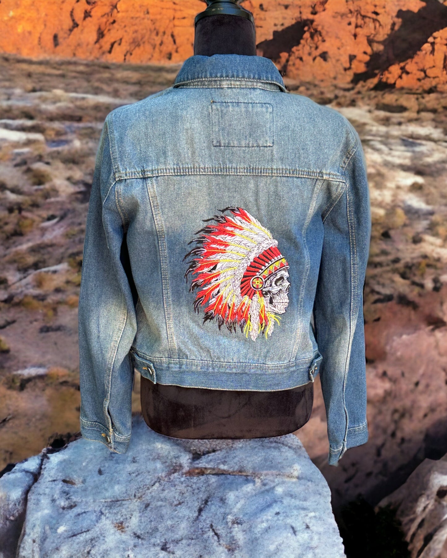 Native Skull Denim Jacket