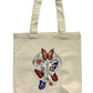 Butterfly and Deer Skull tote