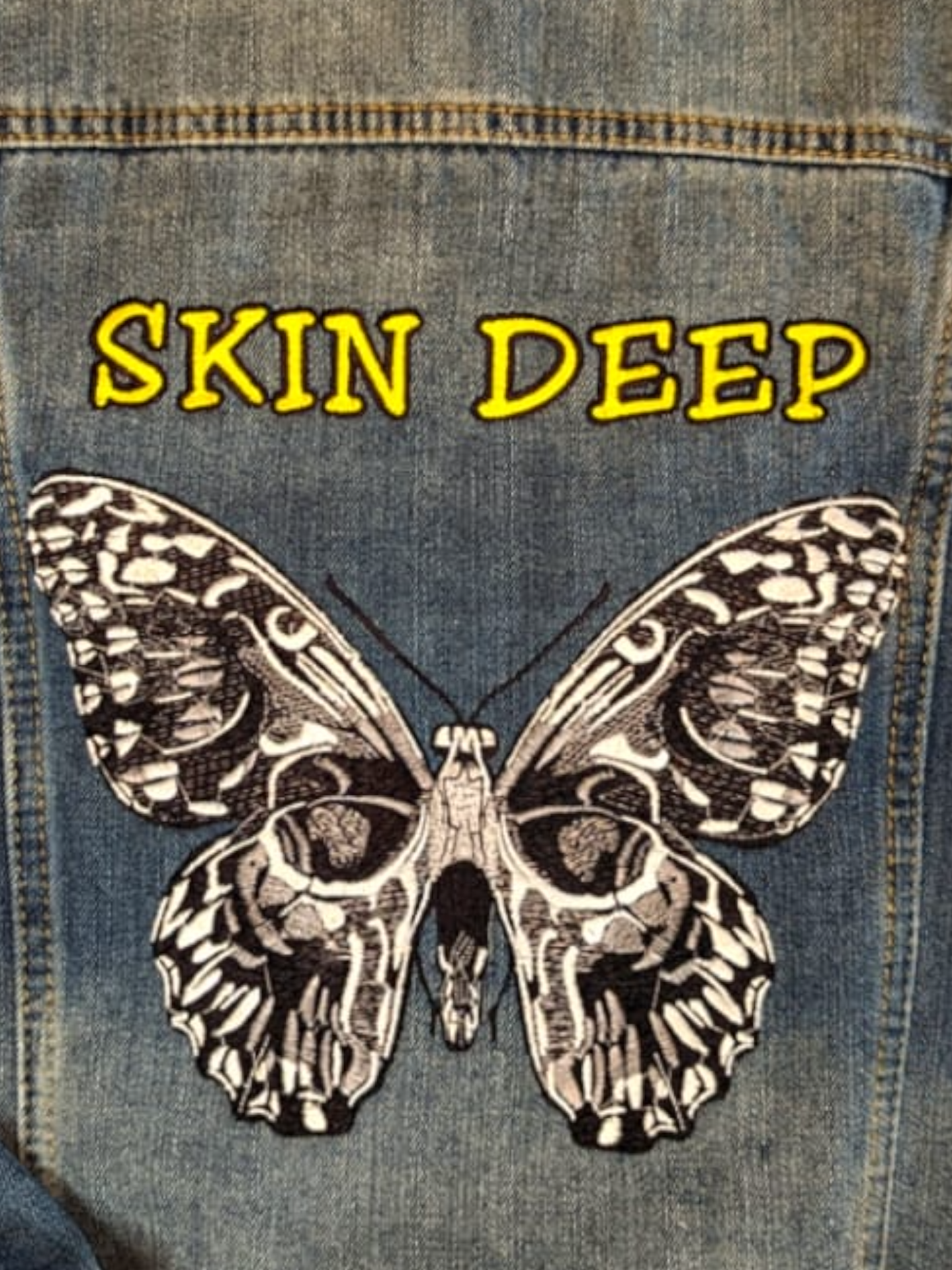 Denim Jacket - Butterfly Skull - Skin Deep