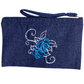Denim bag with light blue and white rose detail